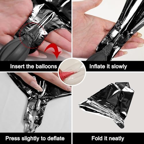 12Pcs Black Round Foil Balloons Party Decor