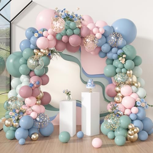 Amandir 173Pcs Pastel Balloon Arch Kit for Baby Showers and Birthdays