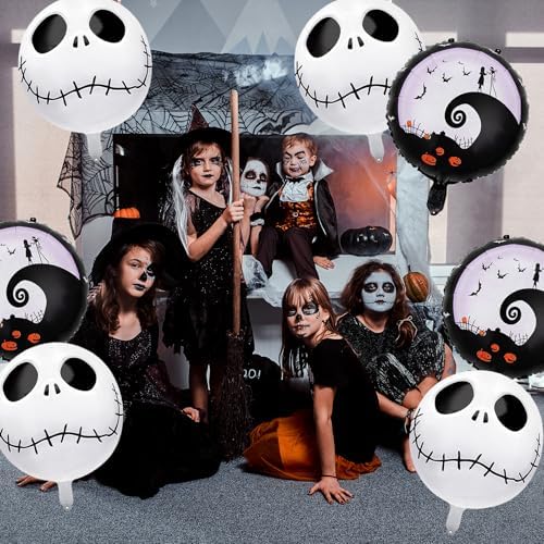 16Pcs Halloween Balloons Skull Nightmare Decorations for Party Supplies
