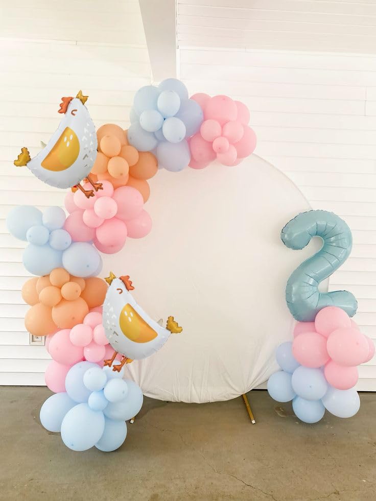 6pcs Chicken Foil Balloons for Birthday Party Decor