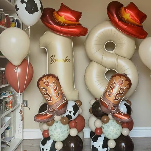 Western Themed 8PCS Cowgirl Hat Boot Balloons
