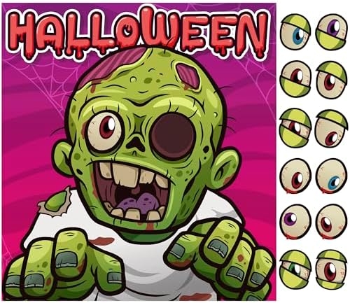 Halloween Party Decorations - Zombie Eyeball Game Poster Set