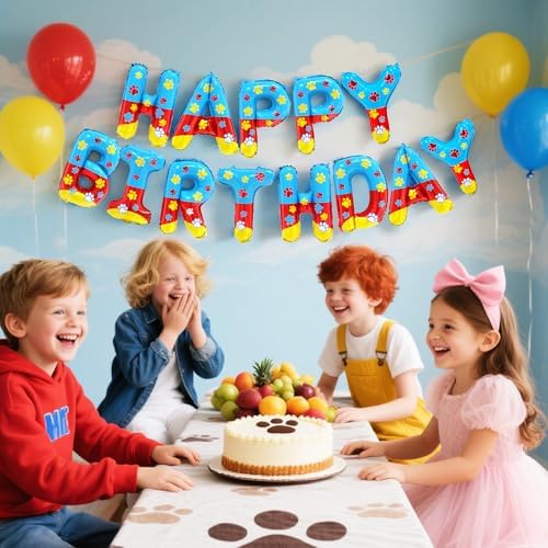 Cartoon Dog Paw Birthday Balloon Decor Banner