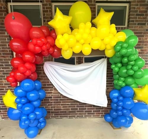 60-Piece Rainbow Balloons Set with Confetti and Ribbon
