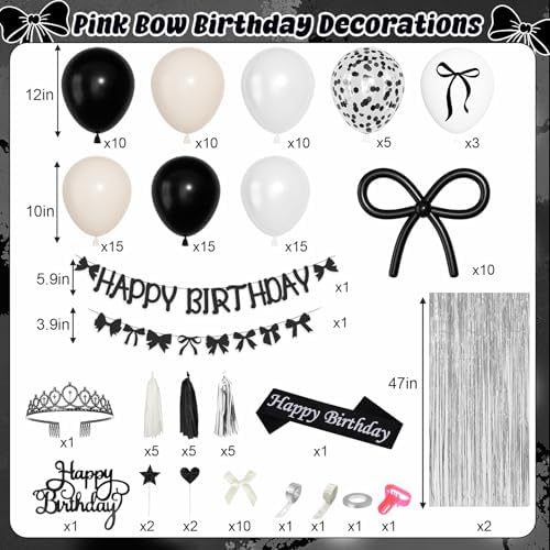 Ouddy Life Black Bow Birthday Decorations