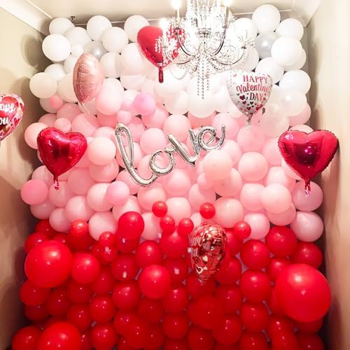 PartyWoo 152 pcs Red Balloons Arch Kit Garland Decorations