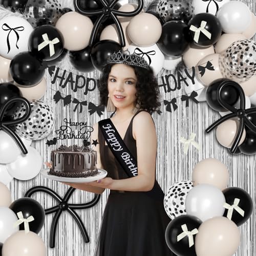 Ouddy Life Black Bow Birthday Decorations