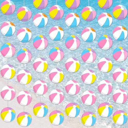 8pcs Pink Beach Ball Party Garlands for Summer Celebrations