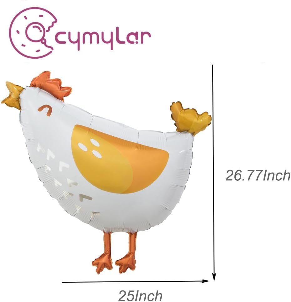 6pcs Chicken Foil Balloons for Birthday Party Decor