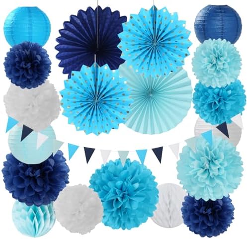 20pcs Royal Navy Blue Party Decorations Kit