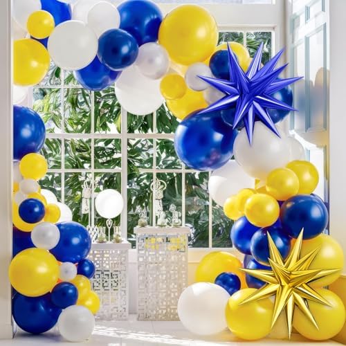 Blue Yellow Balloon Arch Kit for Parties