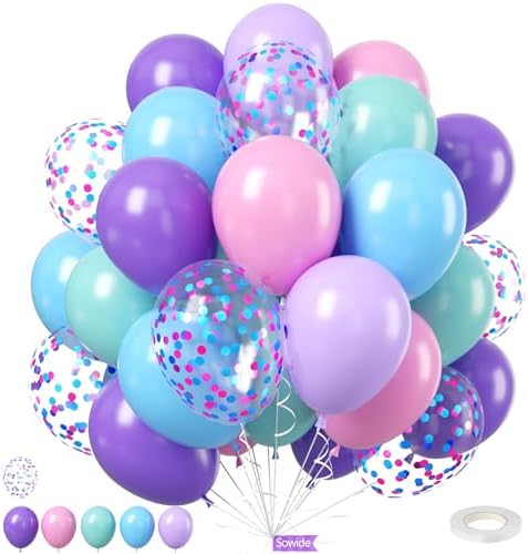 Sowide Mermaid Balloons 50Pcs Party Decorations
