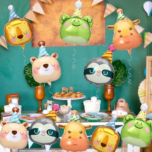 Civaner 10 Pcs Safari Animal Foil Balloons