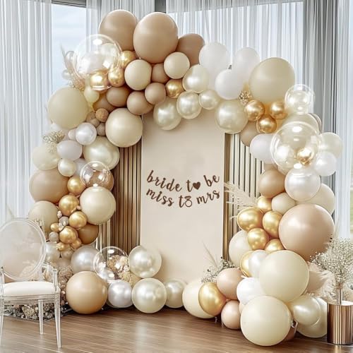 White Sand Gold Balloon Arch Kit for Events