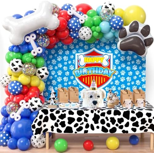 Winrayk 156Pcs Dog Paw Birthday Decorations