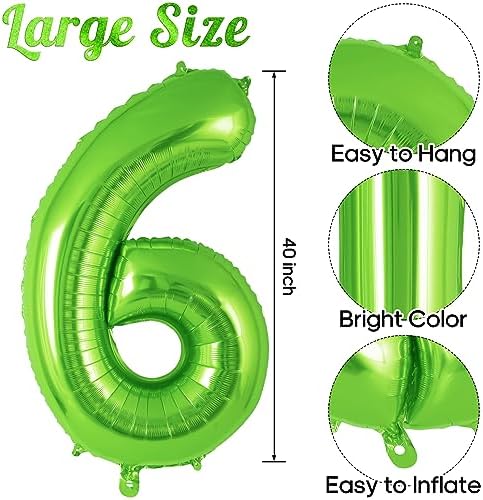 Green Number 6 Balloon 40 Inch Jumbo Birthday Decoration