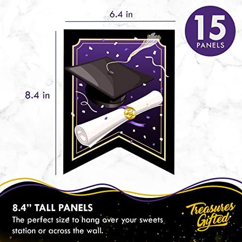 Treasures Gifted Purple Graduation Decorations Set of 3