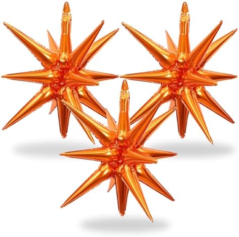 RHBALLOON Orange Star Balloons 3 PCS Set
