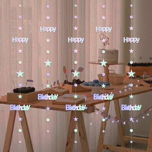Iridescent Twinkle Star Birthday Garland Kit