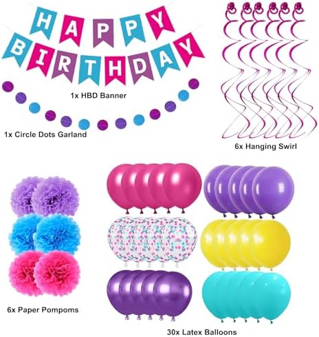 LOROBA Birthday Decorations for Girls Women
