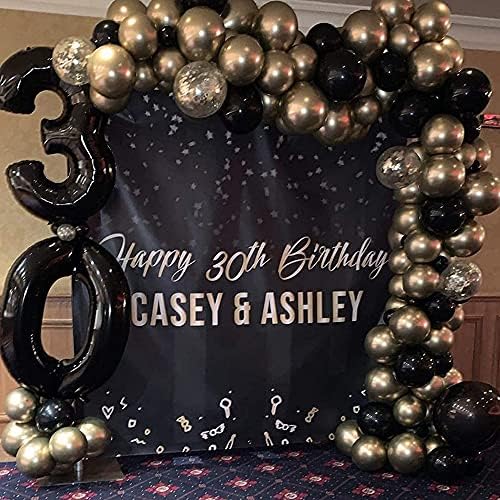 Beliueyes Black Gold Balloon Garland Arch Kit 121PCS
