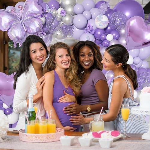 Ouddy Life 171Pcs Purple Butterfly Balloon Arch Kit