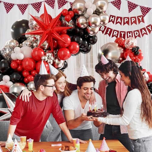 Red White Black Balloon Garland Arch Kit for Parties