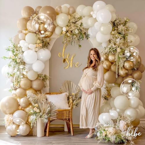 White Sand Gold Balloon Arch Kit for Events