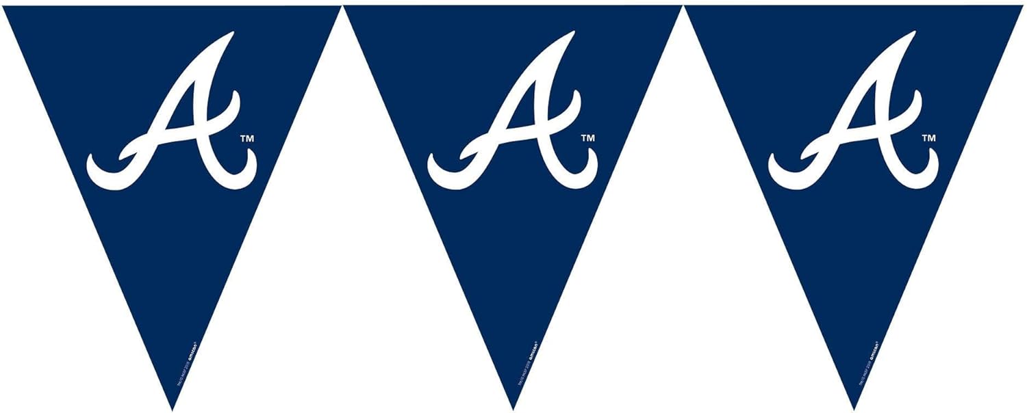 Atlanta Braves Blue And White Pennant Banner 12 Ft