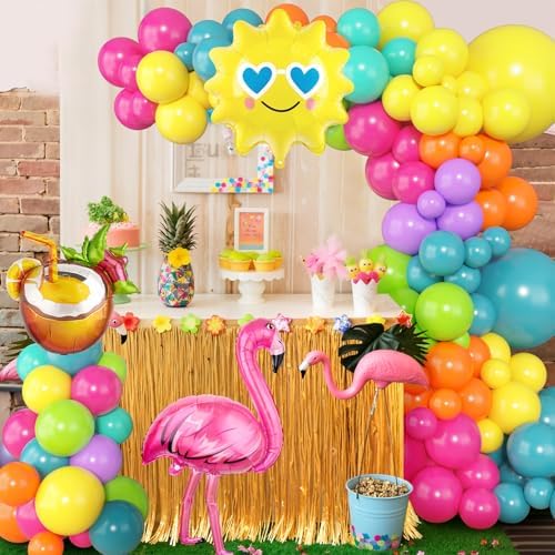 164Pcs Tropical Balloon Arch Kit for Parties
