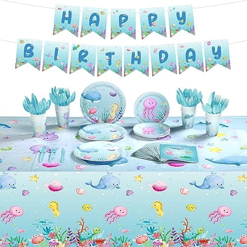 Capoda Ocean Theme Birthday Party Decorations Set for 24