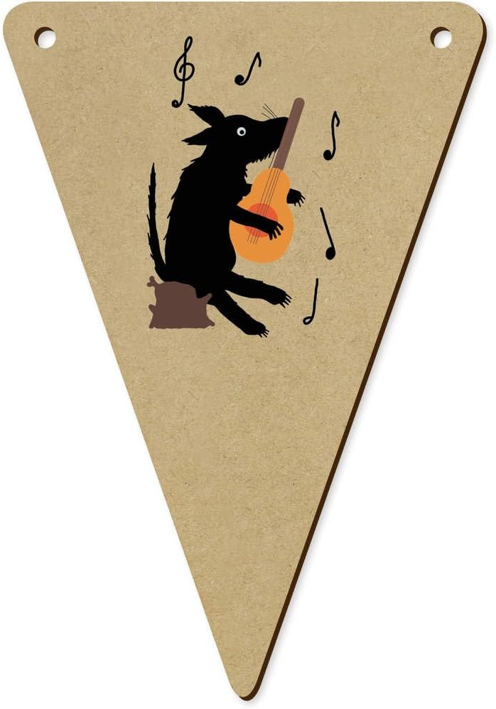 5 x 140mm Dog with A Guitar Wooden Bunting Flags BN00088751