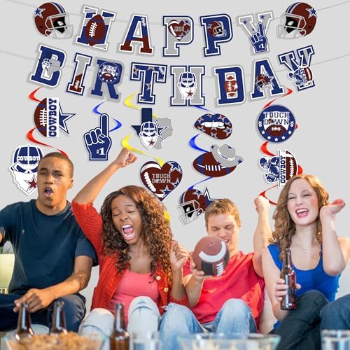 Cowboys Birthday Party Decorations - 11 Pcs Football Banners