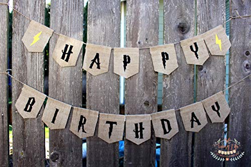 Handmade Harry Potter Birthday Banner Burlap Bunting Decorations