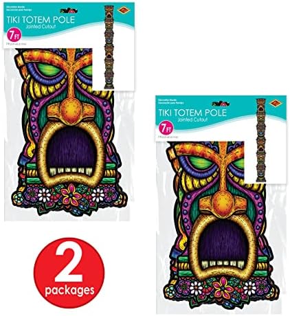 Beistle Tiki Totem Pole Party Decor Set of 2