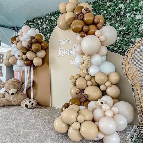 PartyWoo Brown Balloons 101 pcs 12 Inch Party Decor