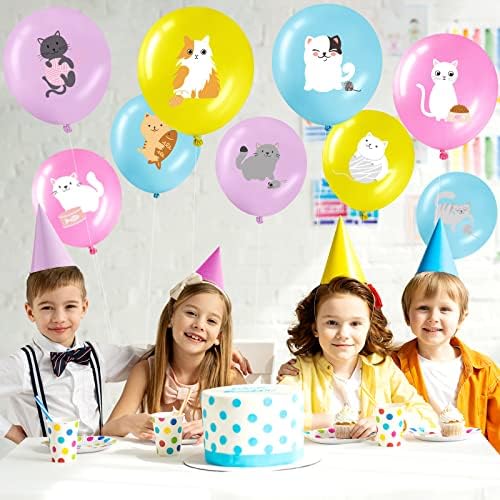 Threan 36 Pcs Cat Theme Latex Balloons Party Decorations