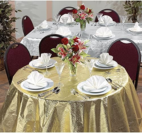 Creative Converting 38321 Metallic Gold Tablecloth
