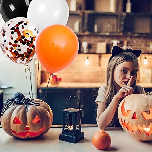 Togvu Orange Black White Balloons 60 Pack Halloween Decor