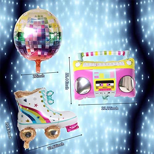 10 PCS Rainbow Foil Balloons 22 Inch Retro Party Decor