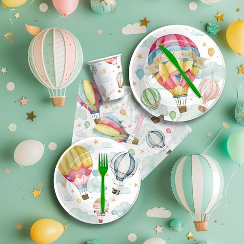 Hot Air Balloon Party Tableware Set for 24 Guests