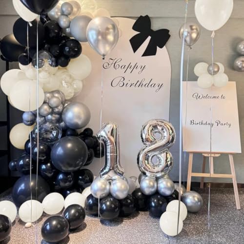 MOXMAY White Sand Black Balloons Arch Kit 151Pcs