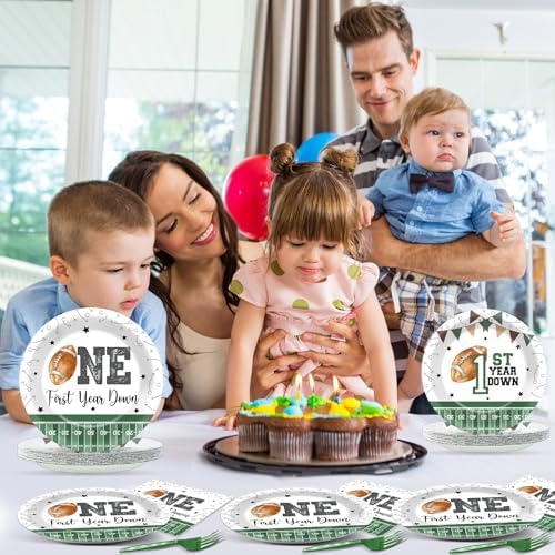 200PCS Football 1st Birthday Tableware Set for Kids