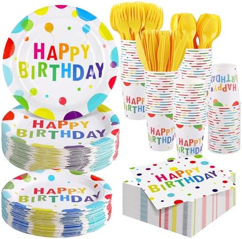 400 Piece Happy Birthday Party Supplies Set