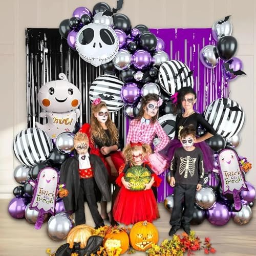 HIPIHOM 85 Pcs Halloween Balloon Garland Kit