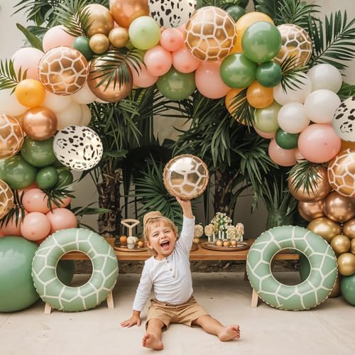 Saxuxu 50 Pcs 12 Inch Striped Leopard Balloons