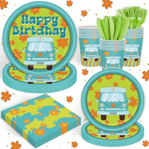 120 PCS Cartoon Dog Party Set for 20 Guests