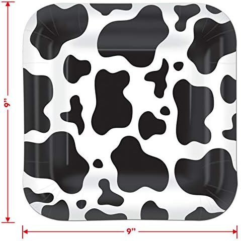 Cow Print Party Supplies - 16 Piece Set