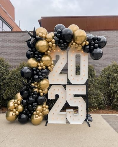 KBZVNAF Black and Gold Latex Balloons 60 Pack