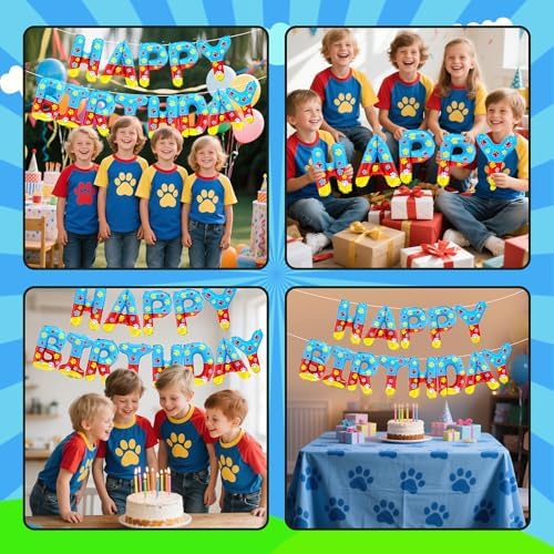 Cartoon Dog Paw Birthday Balloon Decor Banner